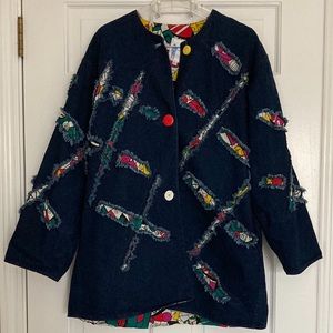 Artisan 100% Cotton Denim Colorful Jacket L